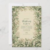 Elegant White Holly Christmas 招待状 (正面)