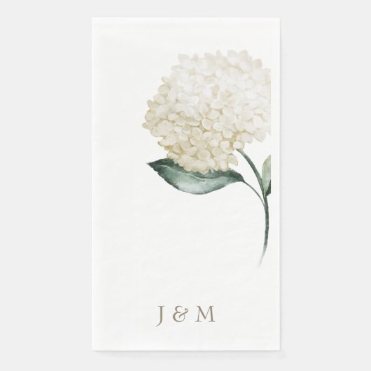  Elegant White Hydrangea Personalized Monogram  (正面)