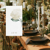  Elegant White Hydrangea Personalized Monogram 