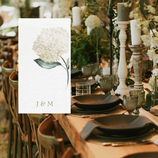  Elegant White Hydrangea Personalized Monogram 