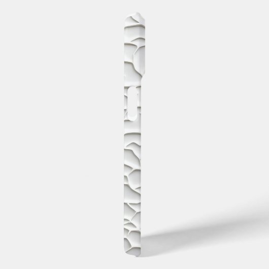 Elegant White iPhone Case with Textured Relief Case-Mate iPhoneケース (裏面 / 右)