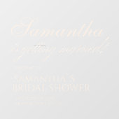 Elegant White is Getting Married! Bridal Shower ウィンドウサイン (シート)