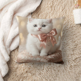 Elegant White Kitten Boutique クッション