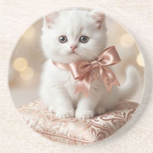 Elegant White Kitten Boutique コースター (正面)