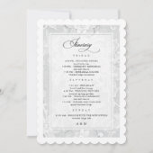 Elegant White Lace Wedding Welcome Itinerary Card 招待状 (裏面)