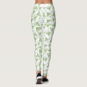 Elegant white leggings with green ginkgo leaf レギンス (裏面)