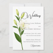 Elegant White Lilly Wedding Invitation 招待状 (正面)