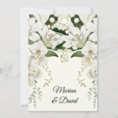 Elegant White Lily Floral Wedding 招待状 (裏面)