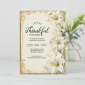 Elegant White Lily Thanksgiving Celebration 招待状 (スタンド正面)
