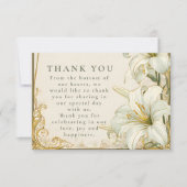 Elegant White Lily Wedding サンキューカード (正面)
