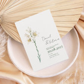 Elegant White Lily Wedding Invitation 招待状