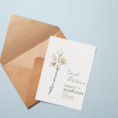 Elegant White Lily Wedding Invitation 招待状