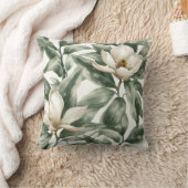 Elegant White Magnolia Botanical Decorative Accent クッション (ブランケット)