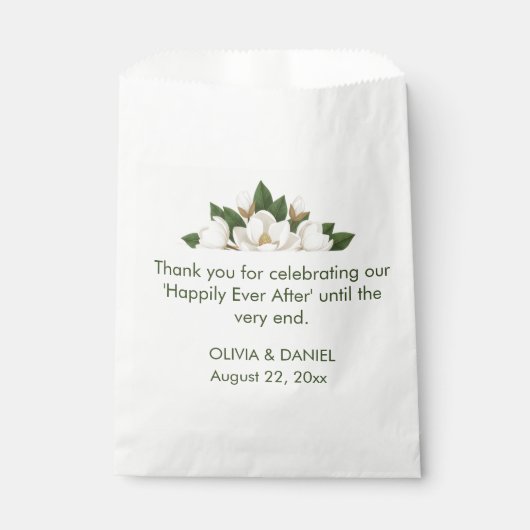 Elegant White Magnolia Wedding フェイバーバッグ (正面)