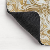 Elegant White Marble and Liquid Gold Swirl Mousepa マウスパッド (コーナー)