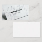 Elegant White Marble Business Card - Modern Minima 名刺 (正面/裏面)
