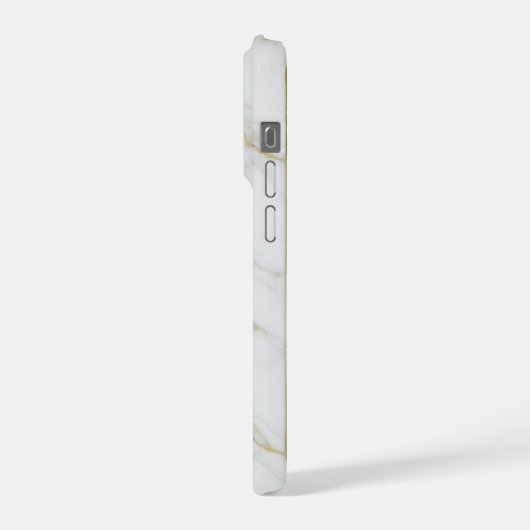Elegant White Marble & Gold Veins iPhone 16 Pro  iPhoneケース (左側面)