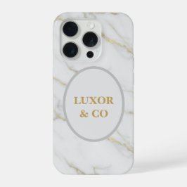 Elegant White Marble & Gold Veins iPhone 16 Pro  15 Proケース