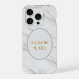 Elegant White Marble & Gold Veins iPhone 16 Pro  15 Proケース