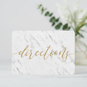 Elegant White Marble & Gold Wedding Directions 招待状 (スタンド正面)