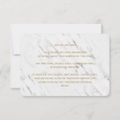 Elegant White Marble & Gold Wedding Directions 招待状 (裏面)