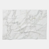 Elegant White Marble Minimal Aesthetic キッチンタオル (横)