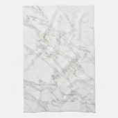 Elegant White Marble Minimal Aesthetic キッチンタオル (縦)