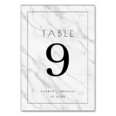 Elegant White Marble Number Card テーブルナンバー (裏面)