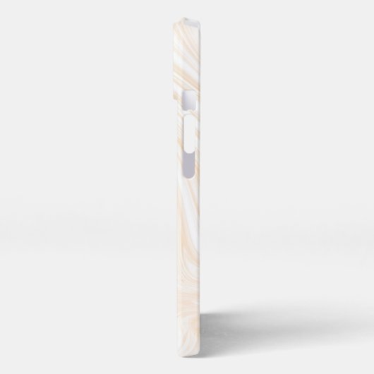 Elegant White Marble Pattern iPhoneケース (左側面)