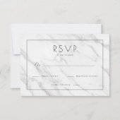 Elegant White Marble RSVP (正面)