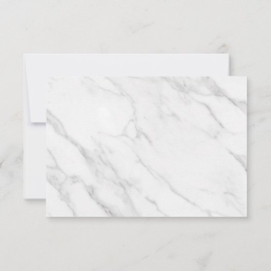 Elegant White Marble RSVP (裏面)