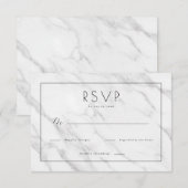 Elegant White Marble RSVP (正面/裏面)