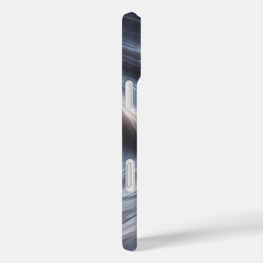 Elegant White Marble Waves Case Soft Flowing Grey Case-Mate iPhoneケース (裏面 / 右)
