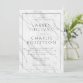 Elegant White Marble Wedding Invitation 招待状 (スタンド正面)