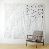 Elegant White Marble Wedding Sign タペストリー (インサイチュ(横))