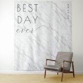 Elegant White Marble Wedding Sign タペストリー (インサイチュ)
