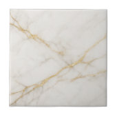 Elegant White Marble with Gold Veins Ceramic Tile タイル (正面)