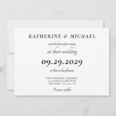 Elegant White Minimal Wedding Invitations 招待状 (裏面)