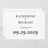 Elegant White Minimal Wedding Invitations 招待状 (正面/裏面)