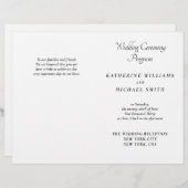 Elegant White Minimal Wedding Programs (正面/裏面)