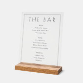 Elegant White Minimalist Bar Menu アクリルサイン (傾斜)