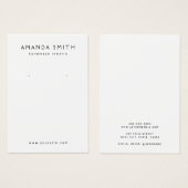 Elegant white minimalist earring display card (正面&裏面)
