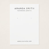 Elegant white minimalist earring display card (正面)