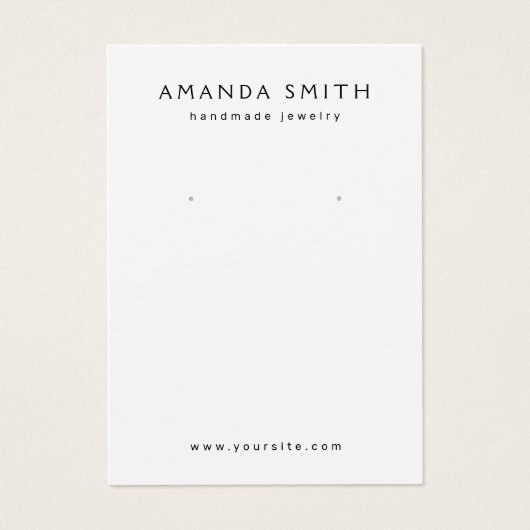 Elegant white minimalist earring display card (正面)