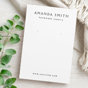 Elegant white minimalist earring display card