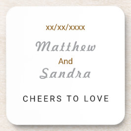 Elegant White Minimalist Wedding Table Drink コースター