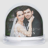 Elegant White Mr and Mrs Monogram Photo Wedding (正面)