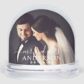 Elegant White Mr and Mrs Monogram Photo Wedding (裏面)