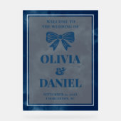 Elegant White on Navy Welcome Sign アクリルサイン (正面)