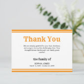 Elegant White & Orange Lines Memorial サンキューカード (スタンド正面)